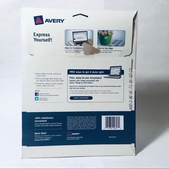 Avery 2" Round Labels for Laser Or Inkjet Printers, 58 Glossy White Labels 22817 - Picture 2 of 7